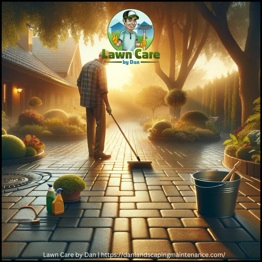 Paver Walkway Maintenance Cleaning Patio Pavers Lawn Care By Dan Paver Patios