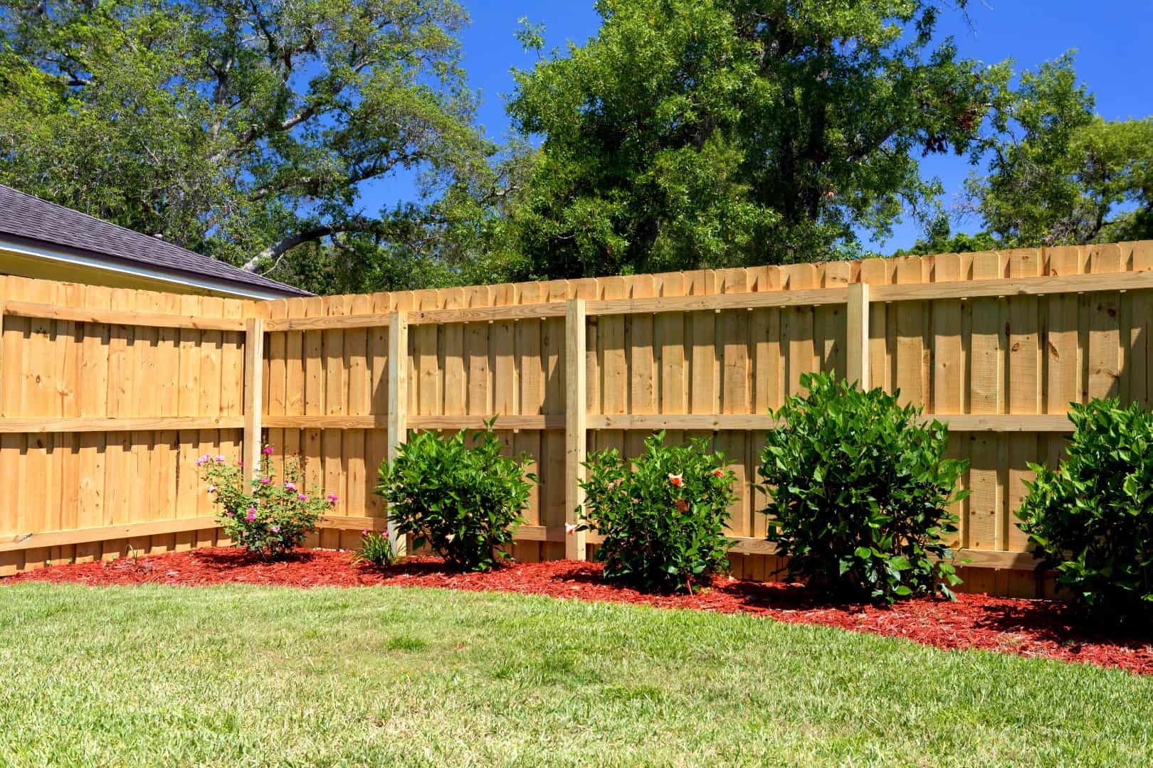 Finished residential fence and yard
