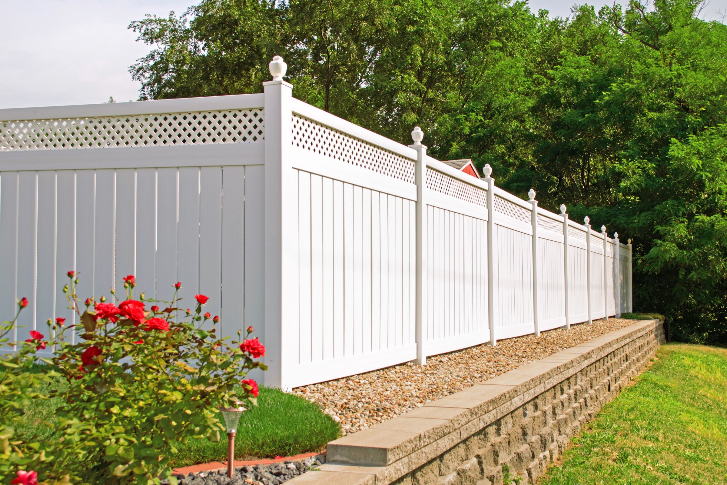 Fence installation beside an established landscape