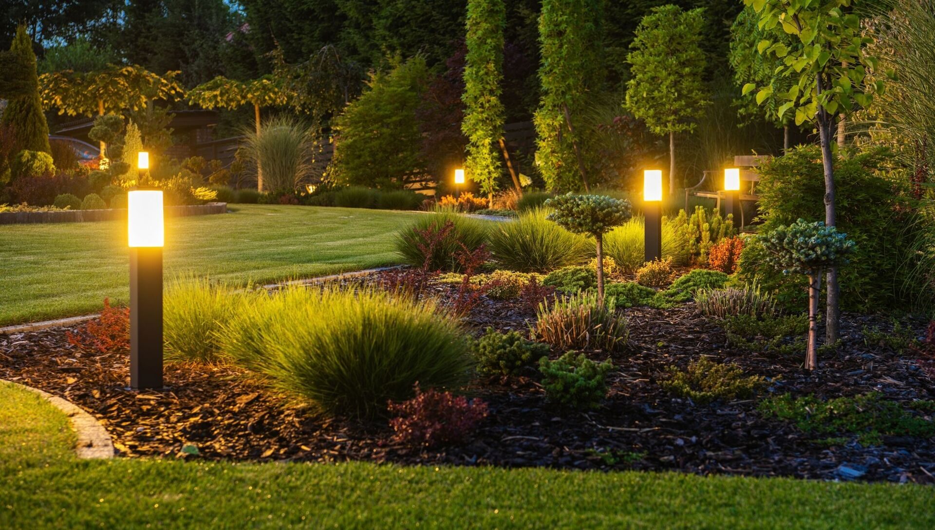 Residential Landscape Lighting in Livingston Mountain Completed residential landscape lighting near Livingston Mountain