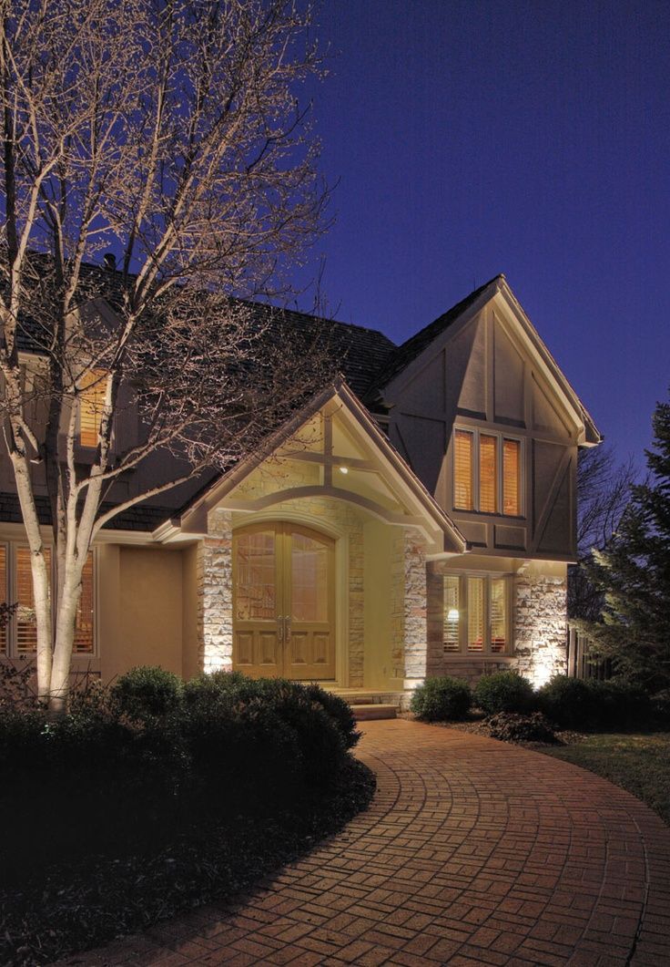 Completed residential landscape lighting installation